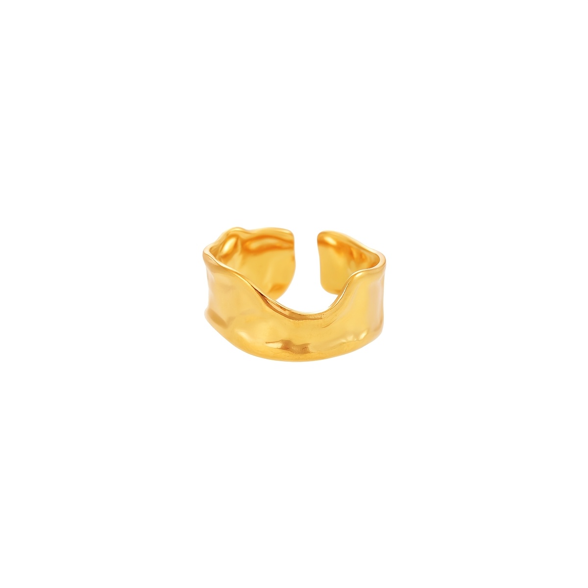 Irregularly Shaped Stainless Steel Open Ring, Unique Design
